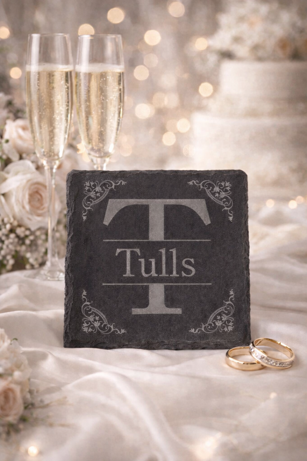 Wedding coaster set styled in a gift presentation