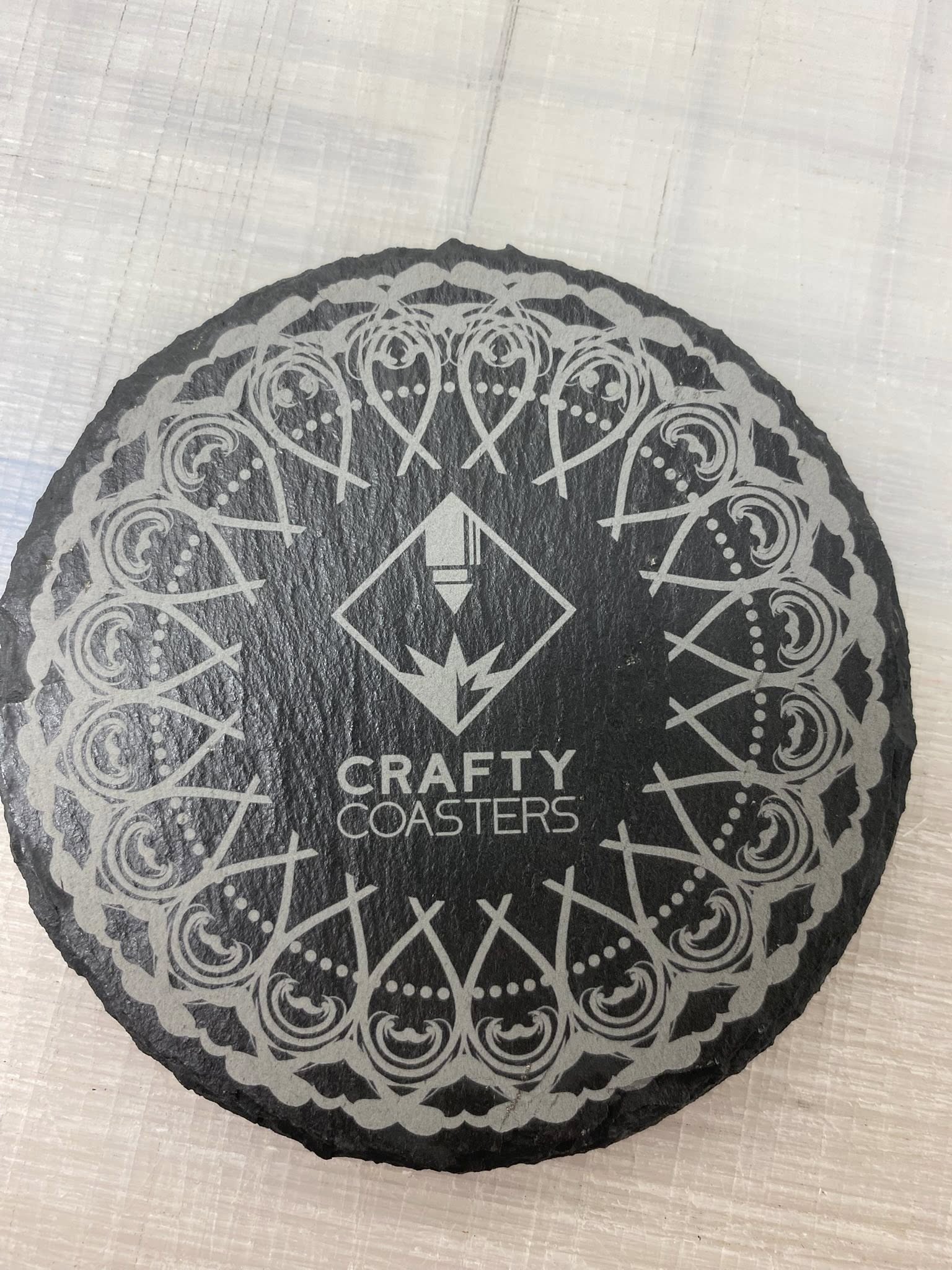 Engraved slate coaster set